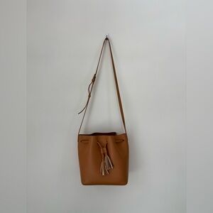J. Crew Vegan Faux Leather Tan Bucketbag